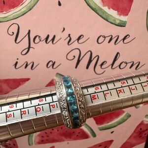 Elegant Silver and Blue Gemstone Ring